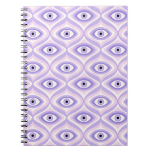 Trippy Weird Eye Pattern - Pastell Lila und rosa Notizblock