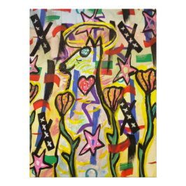 Trippy Whimsical Spiritual Dog Poster| Luke Angel Poster