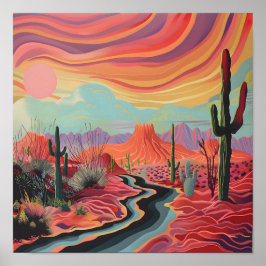 Trippy-Wüstentag Poster