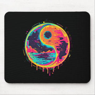 Trippy Yin Yang Zen Kosmisches Yoga-Design Vaporwa Mousepad