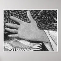Triptych Begrüßung Christ 8.5X11 B/W Poster