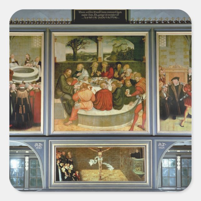 Triptych Quadratischer Aufkleber (Vorderseite)