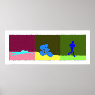 Triptych Triathlon - Malerei Poster