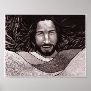 Triptych Welcoming Christ 8.5X11 Sepia Poster