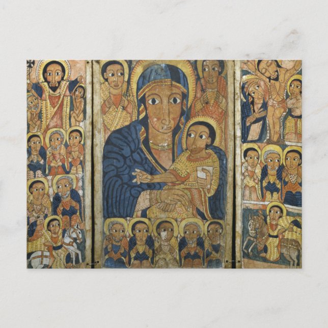 Triptychenzentrum-Panel mit Mary und ihrem Sohn Postkarte (Vorderseite)