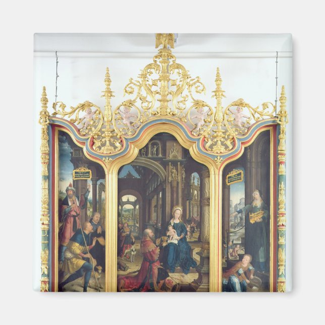 Triptychon der Bewunderung des Säugling Christus Magnet (Vorne)