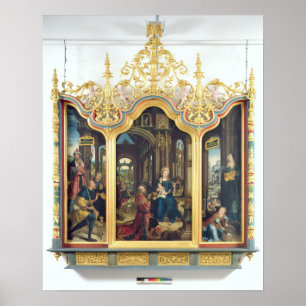 Triptychon der Bewunderung des Säugling Christus Poster