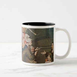 Triptychon der Versuchung von St Anthony Zweifarbige Tasse