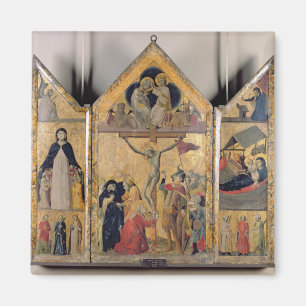 Triptychon mit Szenen aus dem Leben der Menschen Magnet