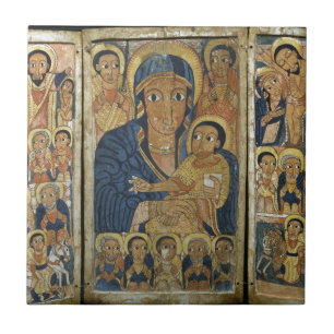 Triptychon-Mittelteil mit Mary und ihrem Sohn Fliese