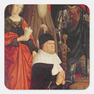 Triptychon Moses und der Brennende Bush Quadratischer Aufkleber