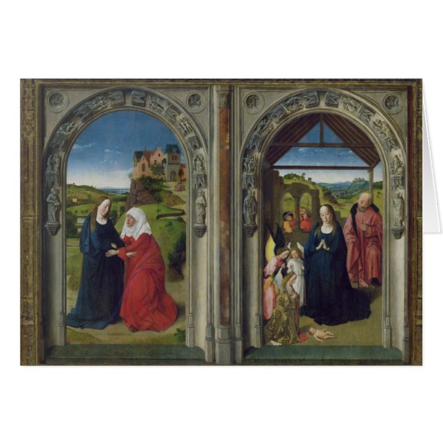Triptychon, welches die Ankündigung zeigt (Vorderseite (Horizontal))