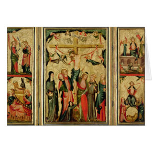 Triptychon, welches die Kreuzigung von Christus