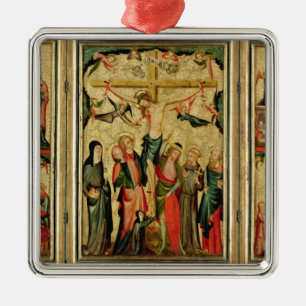 Triptychon, welches die Kreuzigung von Christus Ornament Aus Metall