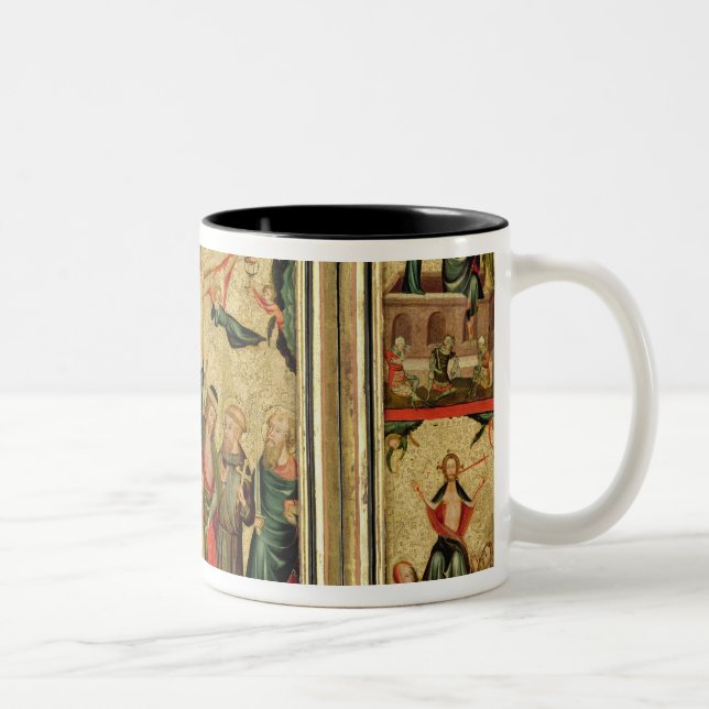 Triptychon, welches die Kreuzigung von Christus Zweifarbige Tasse (Rechts)