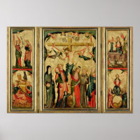 Triptychon zur Darstellung der Kreuzigung Christi