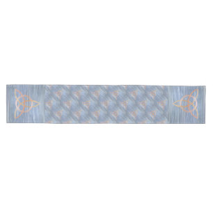 Triquetra Abstrakt   Blue Gold Celtic Trinity Knot Mittelgroßer Tischläufer
