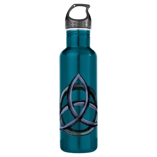 Triquetra (blau) edelstahlflasche (Vorderseite)