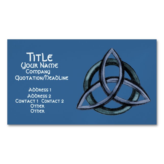 Triquetra (blau) magnetische visitenkarte (Vorderseite)