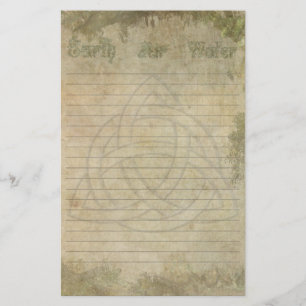 Triquetra natürlich, Erdluft-Wasser gezeichnet Briefpapier