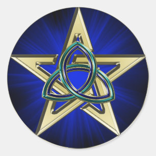 Triquetra Pentagram-Aufkleber Runder Aufkleber