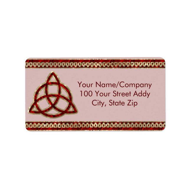 Triquetra Red Silk Adressaufkleber (Vorne)