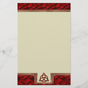 Triquetra Rot-Seide Briefpapier