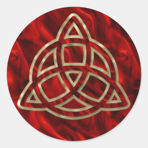 Triquetra Rot-Seide Runder Aufkleber