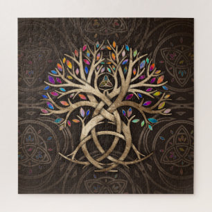 Triquetra Tree of life Farbenfrohe Blätter Puzzle