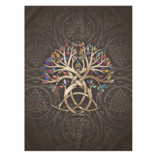 Triquetra Tree of life Farbenfrohe Blätter Tischdecke