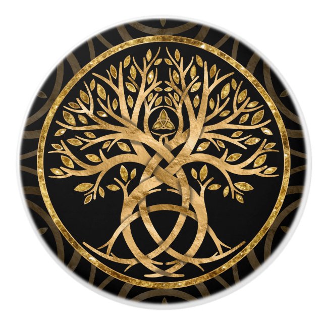 Triquetra Tree of life Keramikknauf (Vorderseite)