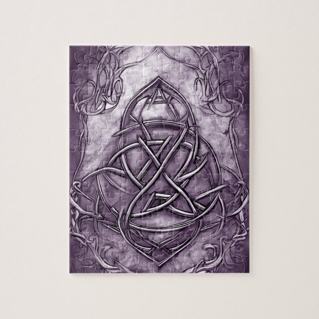 Triquetra Trinity Knot Lavender Lila Imitate Metal Puzzle (Vertikal)