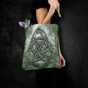 Triquetra Trinity Knot Sage Green Imitats Metallic