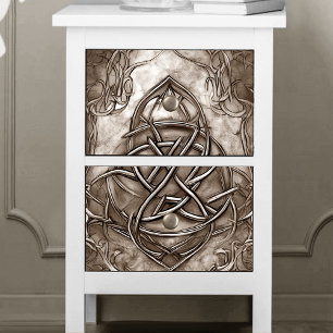 Triquetra Trinity Knot Sepia Imitats Metallic Tin Seidenpapier