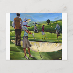 Trish Biddle - Ladys Golf Postkarte