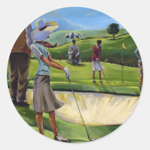 Trish Biddle - Ladys Golf Runder Aufkleber