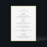 Trisha Butter Yellow Modern Wedding Menükarte<br><div class="desc">Moderne Hochzeitsmenüs mit gepflegtem Design mit Serif- und Script-Schriftart.</div>