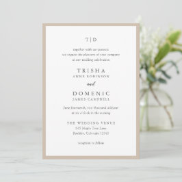 Trisha Earthy Neutral Modern Wedding Einladung