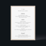 Trisha Earthy Neutral Modern Wedding Menükarte<br><div class="desc">Moderne Hochzeitsmenüs mit gepflegtem Design mit Serif- und Script-Schriftart.</div>