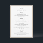 Trisha Earthy Neutral Modern Wedding Menükarte<br><div class="desc">Moderne Hochzeitsmenüs mit gepflegtem Design mit Serif- und Script-Schriftart.</div>