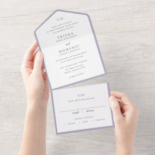 Trisha Lilac Modern Wedding All In One Einladung