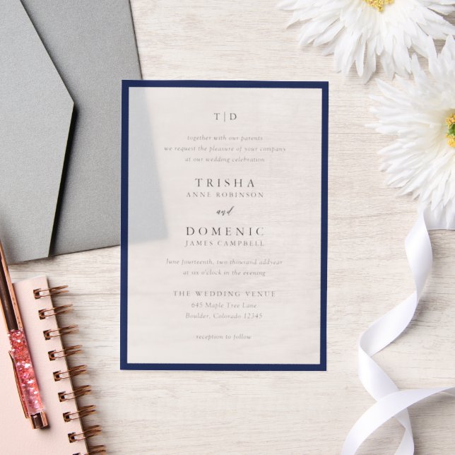 Trisha Navy Blue Modern Wedding (Hochzeit)