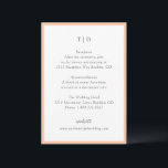Trisha Peach Modern Wedding Begleitkarte<br><div class="desc">Moderne Hochzeitskartentafeln,  die ein gepflegtes Design mit Serif- und Script-Schriftart bieten.</div>