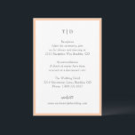 Trisha Peach Modern Wedding Begleitkarte<br><div class="desc">Moderne Hochzeitskartentafeln,  die ein gepflegtes Design mit Serif- und Script-Schriftart bieten.</div>