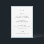 Trisha Powder Blue Modern Wedding Begleitkarte<br><div class="desc">Moderne Hochzeitskartentafeln,  die ein gepflegtes Design mit Serif- und Script-Schriftart bieten.</div>