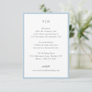 Trisha Powder Blue Modern Wedding Begleitkarte
