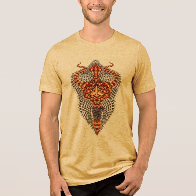 Trishul Burnout T-Shirt - Fierce Spiritueller Powe Tri-Blend Shirt (Vorderseite)