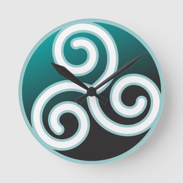 Triskele Celtic Spiral Runde Wanduhr (Vorderseite)