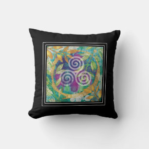 Triskele Celtic Watercolor Bohemischer Yoga Kissen