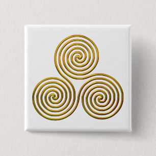 Triskele-gold Button